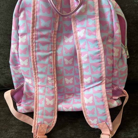 Danbar Pink/Blue Butterfly Backpack - Picture 3 of 5